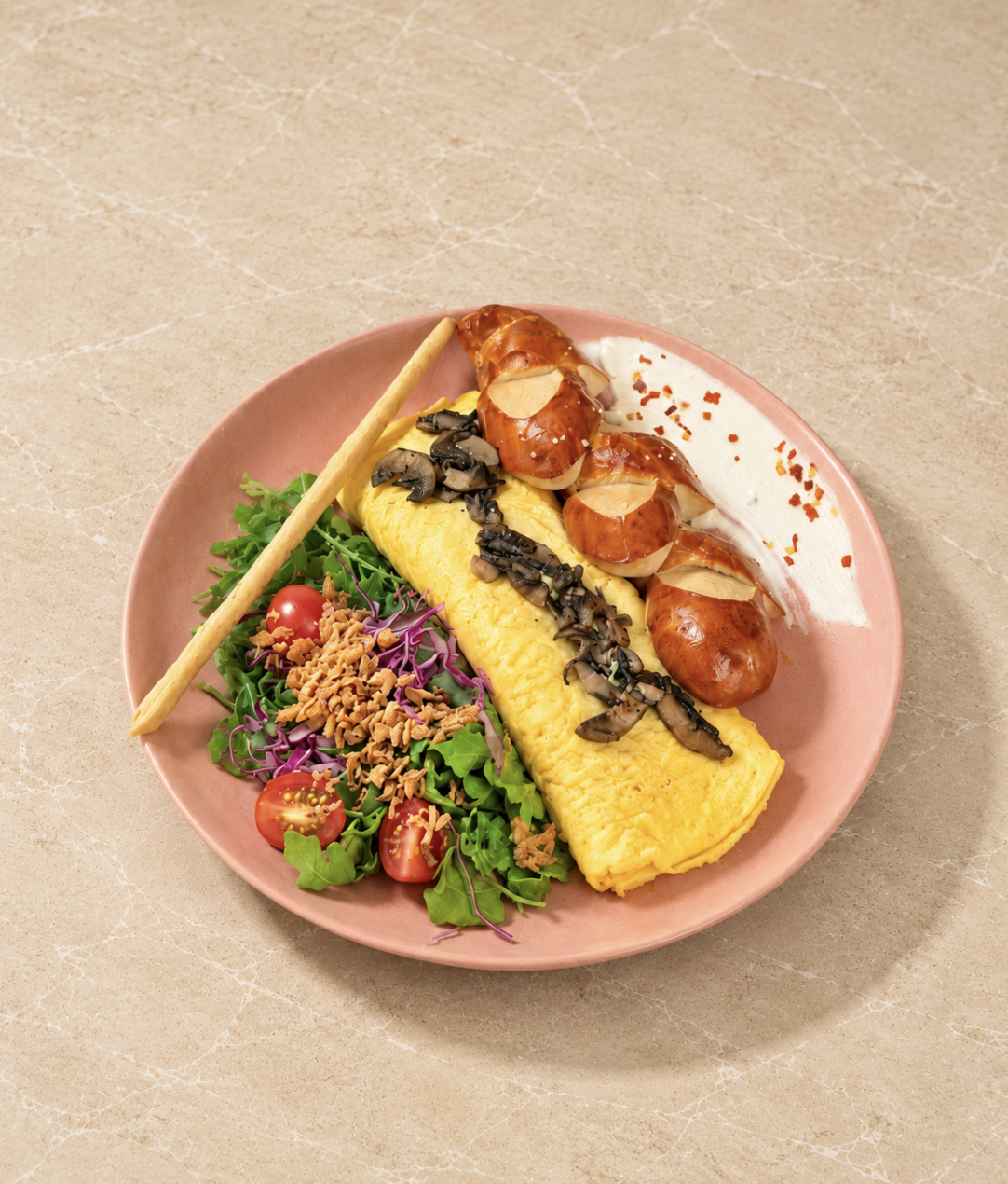 Mushroom & Provolone Omelette